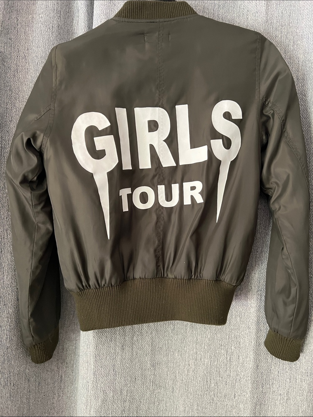 Olive Green Sorellas Bomber Jacket with Orange Lining